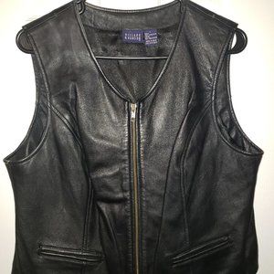 Hillard and Hanson Lamb Leather Vest Blk Slim Fit